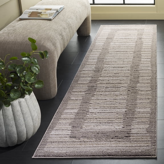 Safavieh Jade Jermaine Striped Polyester Runner Rug, Ivory/Beige Black, 2'2" x 8'