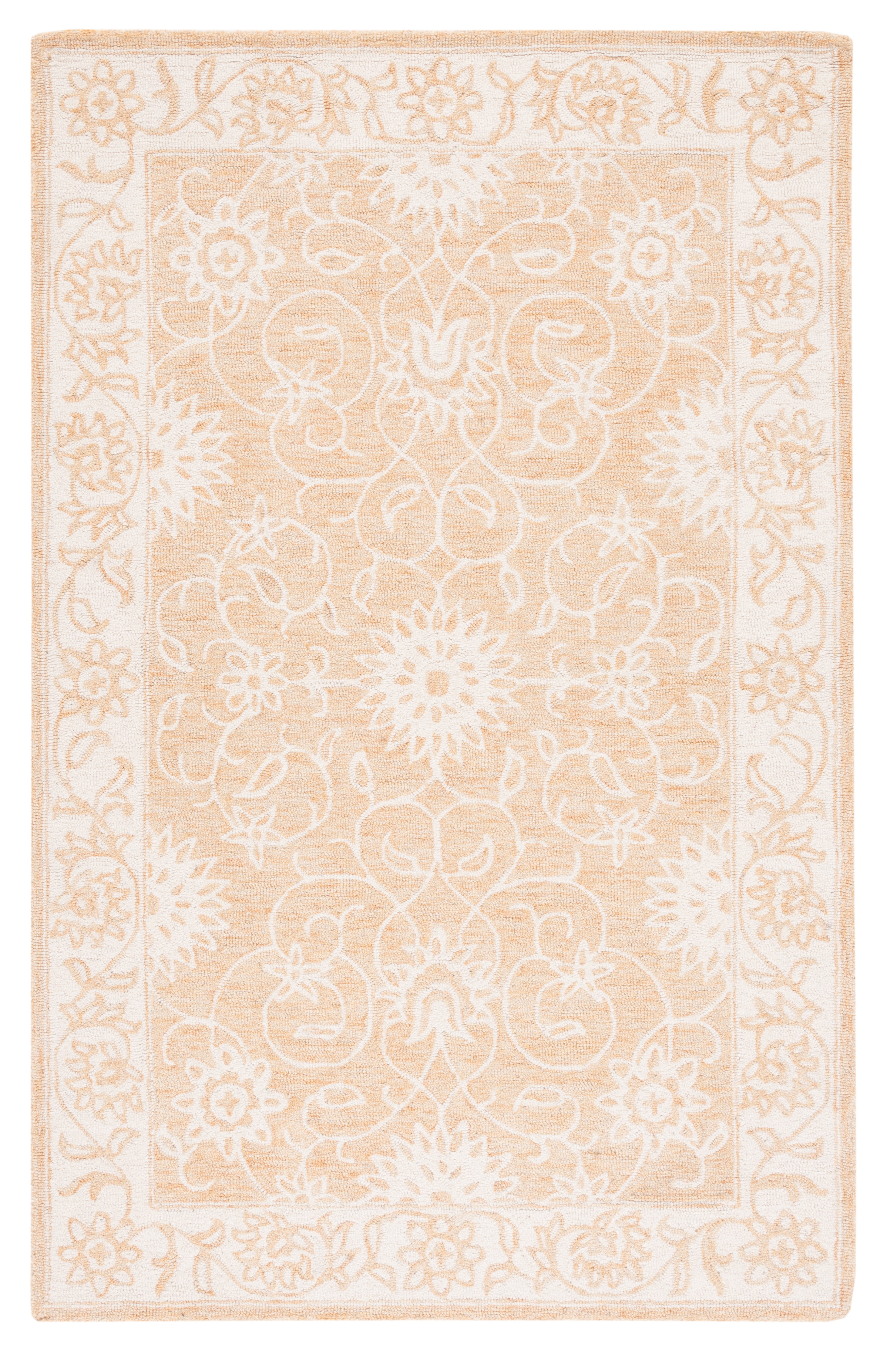Jardin Yellow and Ivory Floral Hand-Tufted Wool Rug 6' x 9'