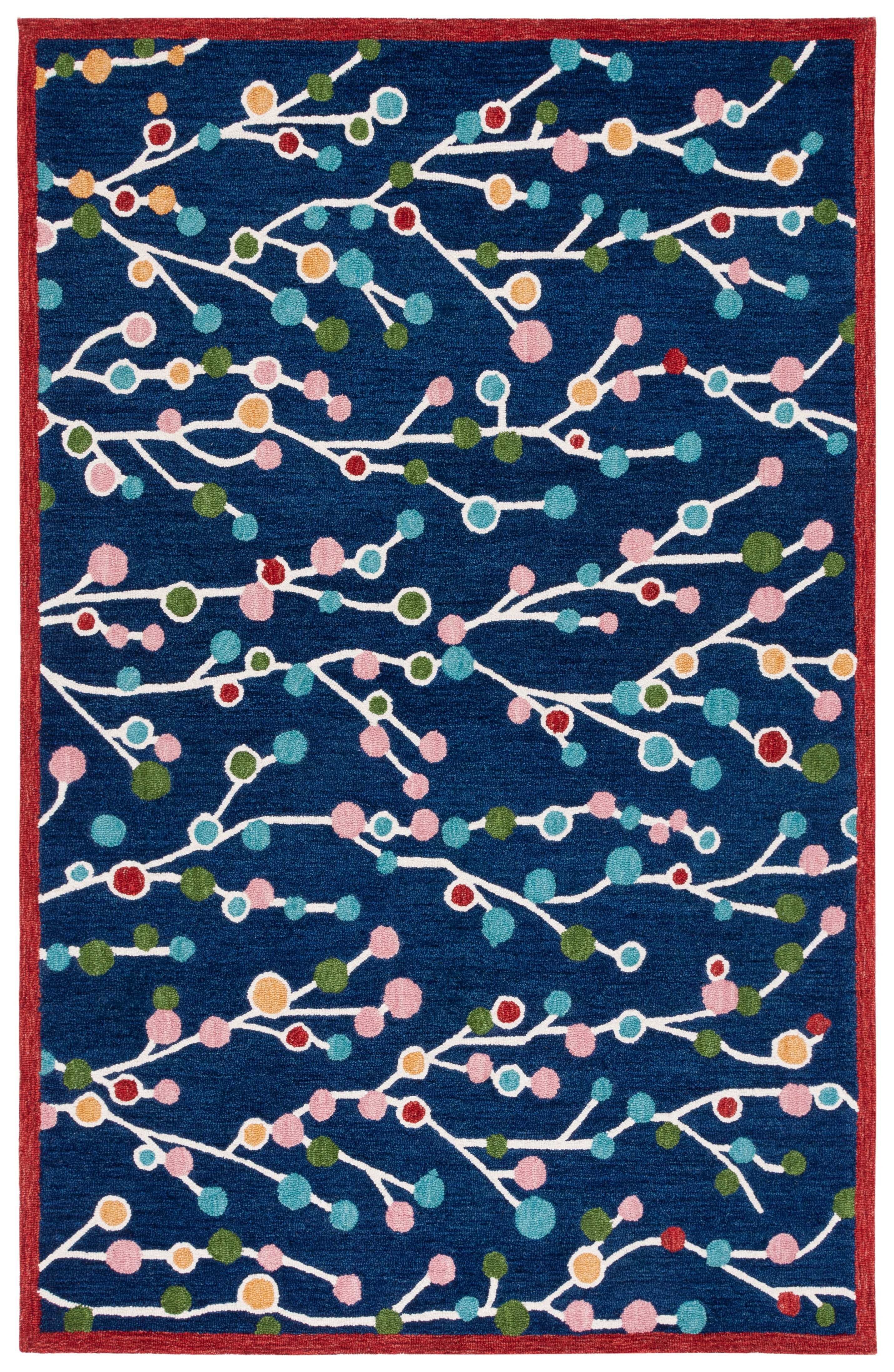 Jardin 3' x 5' Blue Floral Handmade Wool Area Rug