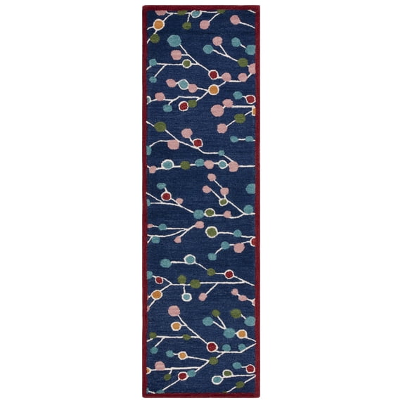 SAFAVIEH Jardin Bevin Floral Runner Rug, Blue/Pink, 2'3" x 8'