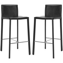 Safavieh Enzo 30" Bar Stool in Black (Set Of 2)