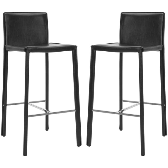 Safavieh Enzo 30" Bar Stool in Black (Set Of 2)