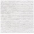 thumbnail image 1 of SAFAVIEH Jasmine Sashka Solid Polyester Shag Area Rug, Ivory/Light Grey, 6'7" x 6'7" Square, 1 of 11