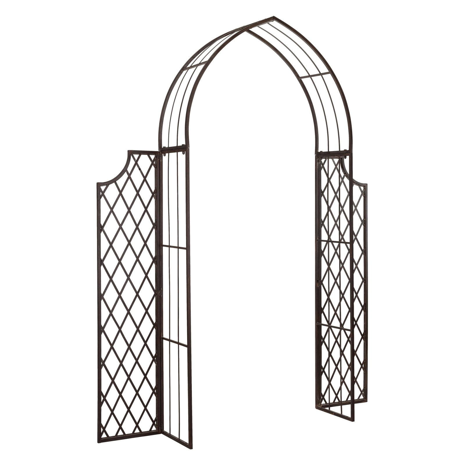 Jaida Rustic Brown Iron Garden Arbor