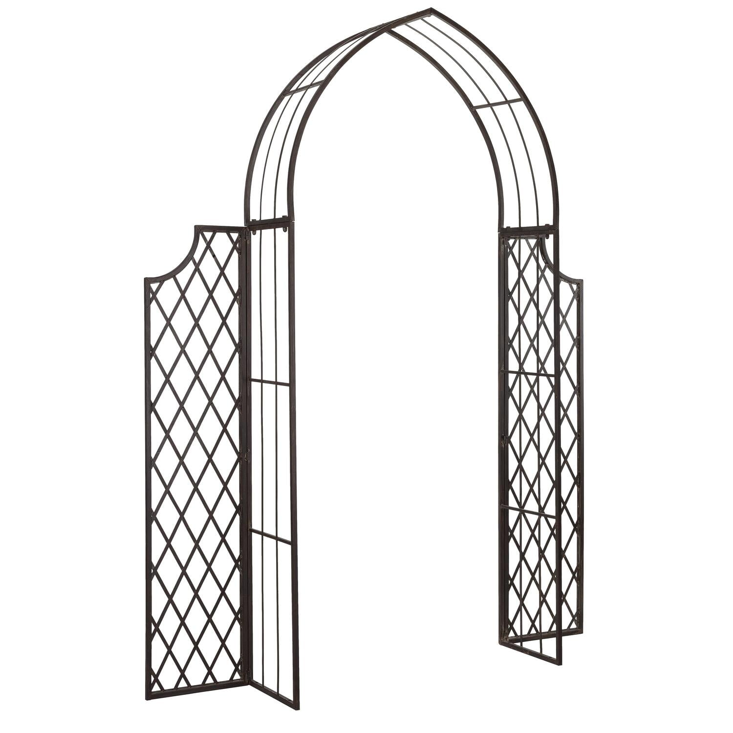 Jaida Rustic Brown Iron Garden Arbor