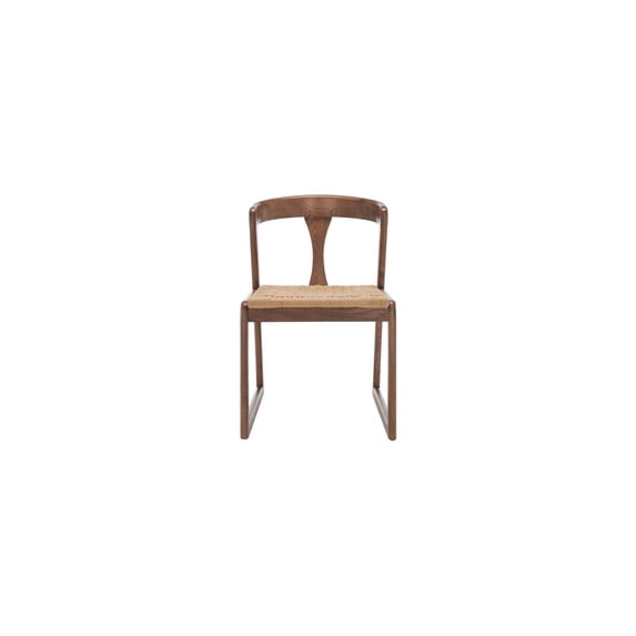 Safavieh Jamal Woven Dining Chair Furn Dining Chairs, Walnut / Natural, 1' X 1', Square