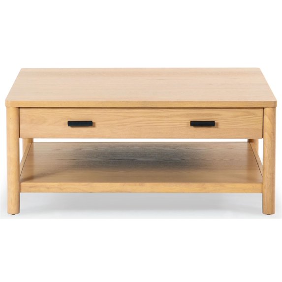 Safavieh Jaylessa Solid Wood 1 Drawer Coffee Table in Natural