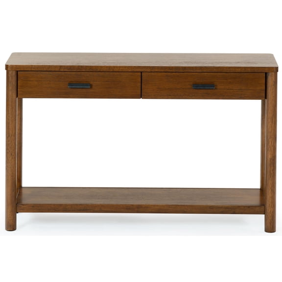 Safavieh Jaylessa Solid Wood 2 Drawer Console Table in Medium Oak