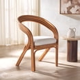 thumbnail image 1 of Safavieh Jennabrook Modern Rattan Dining Arm Chairs, Walnut / White, 1 of 7
