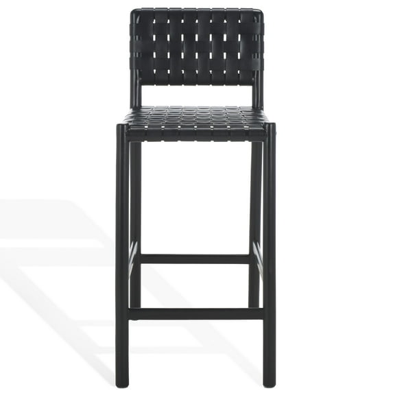 Safavieh Jeremiah Woven Leather Counter Stool in Black