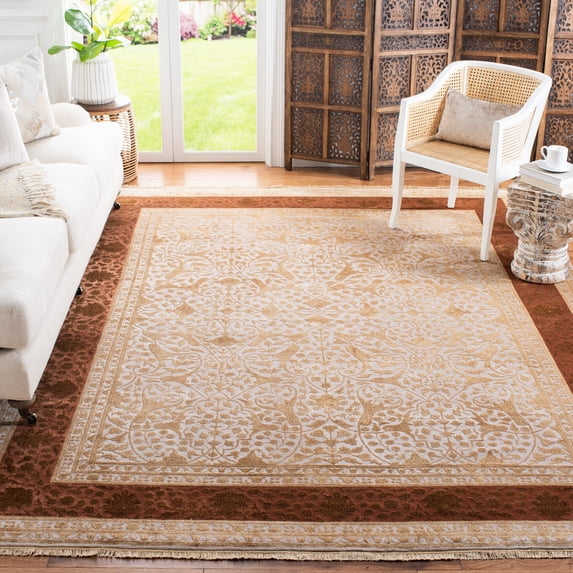 Safavieh Jewel Of India Stanice Floral Area Rug, Ivory/Cinnamon, 6' x 9'