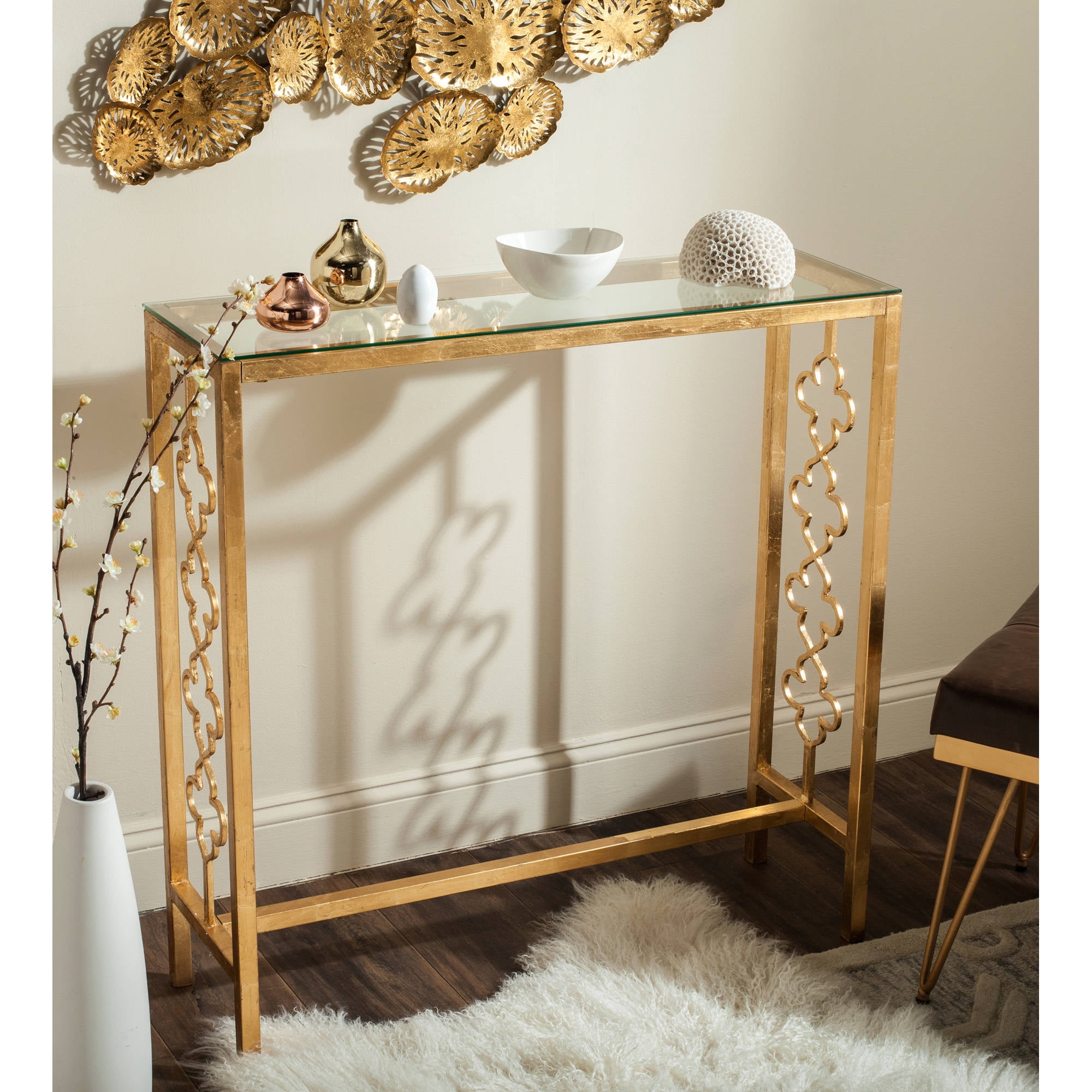 Safavieh gold console table deals