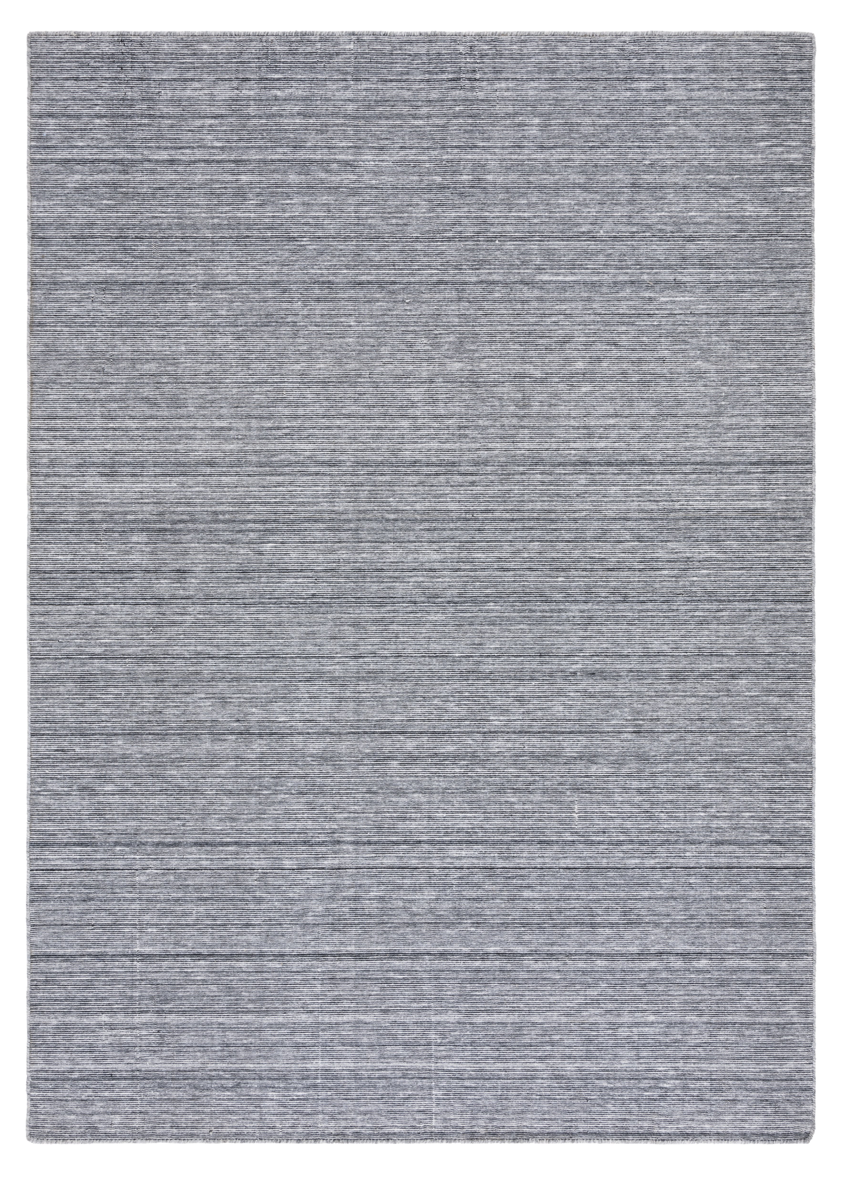 Grey and Ivory 3' x 5' Hand Woven Wool Kilim Area Rug