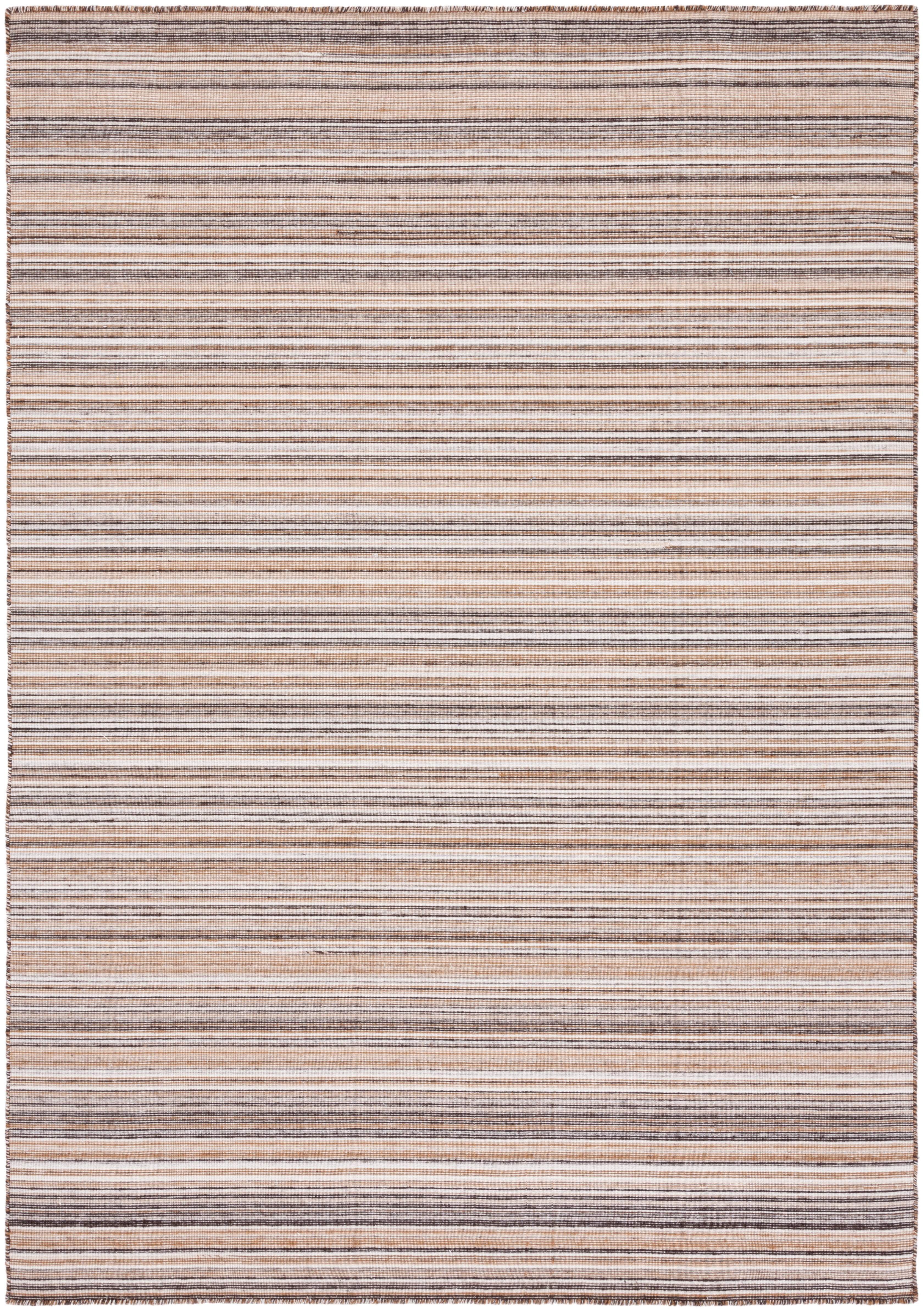 Handmade Brown and Yellow Wool Flat Woven Area Rug