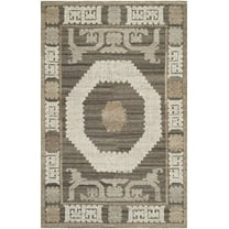 SAFAVIEH Kenya Ivonette Geometric Area Rug, Ivory/Brown, 5' x 8'