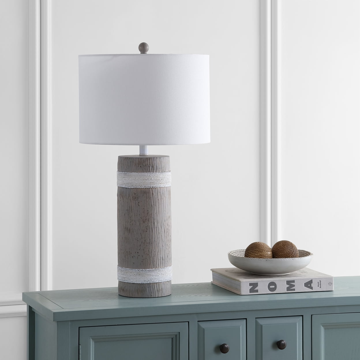Kalel Blue and White Ceramic Table Lamp Set with Empire Shade