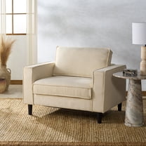 Safavieh Kalyna Mid-Century Wood and Fabric Dining Arm Chairs, Creme