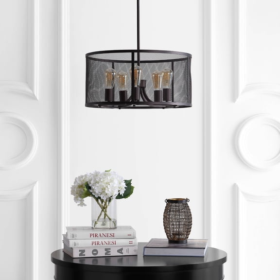 Safavieh Kane 5-Light Classic Solid Pendant, Dark Grey