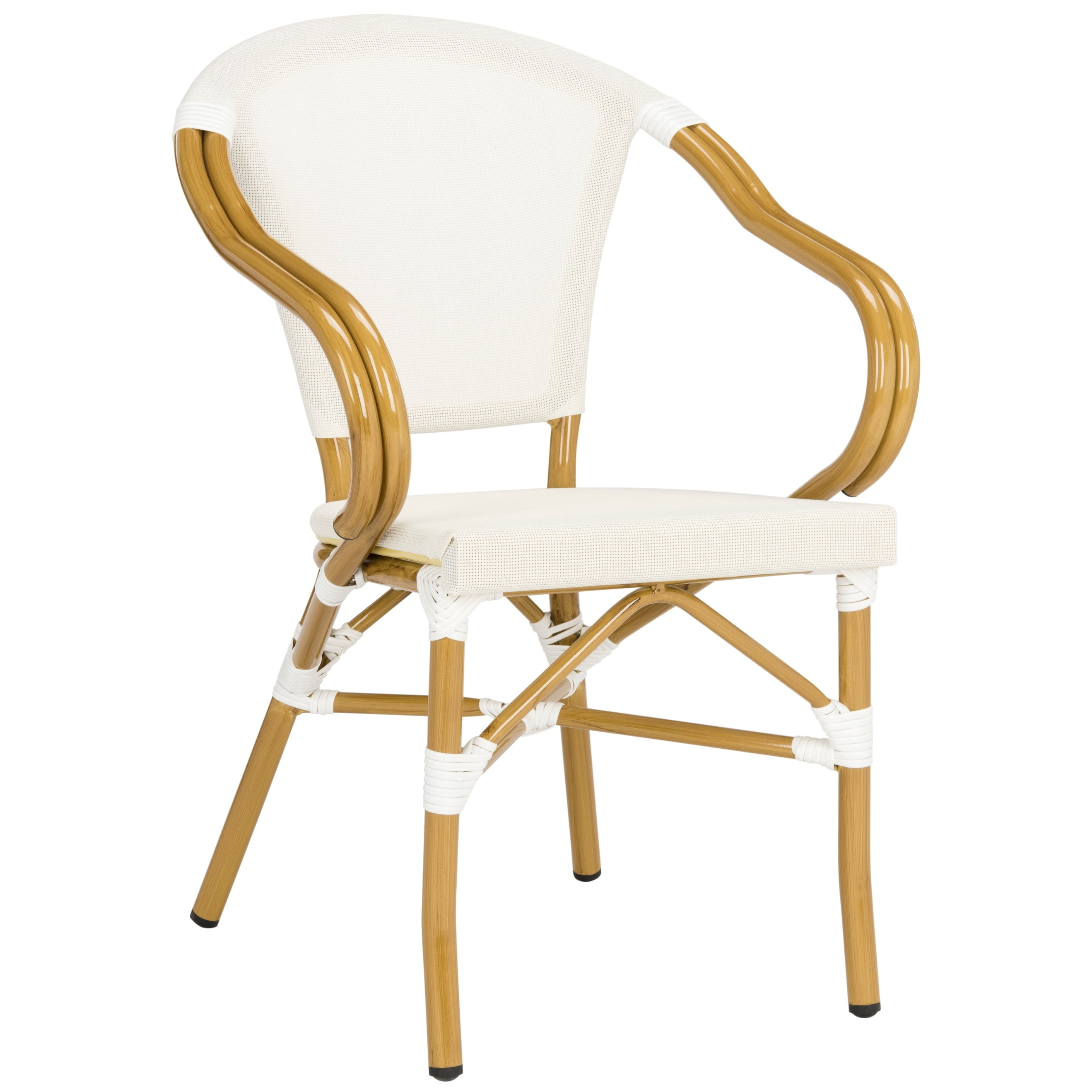 Karine Beige Aluminum Frame Transitional Arm Chair