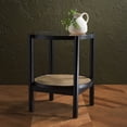 thumbnail image 1 of Safavieh Couture Karyna Modern Wood and Glass Round End Table, Black/Natural, 1 of 9