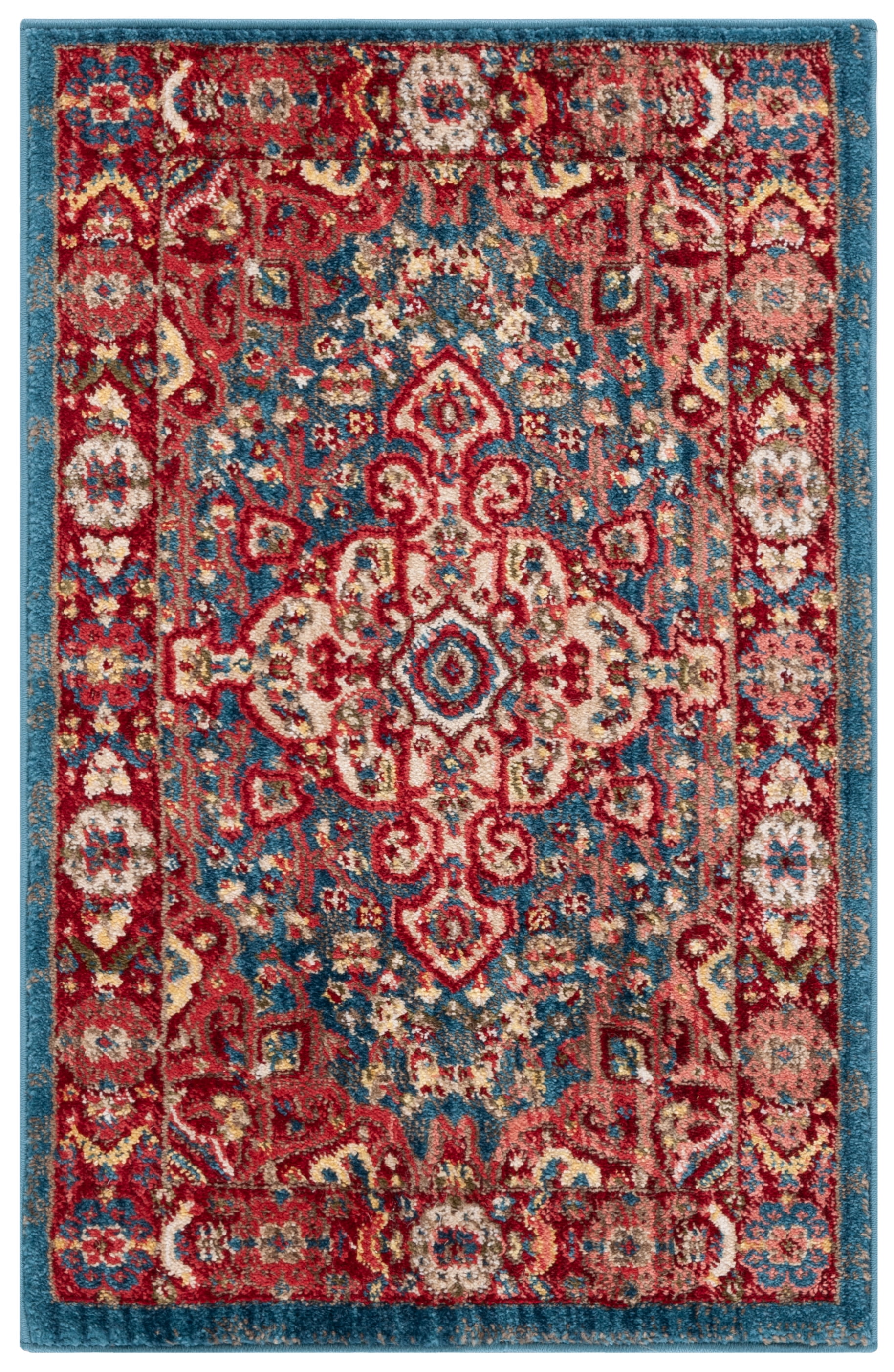 Safavieh Kashan Pema Oriental Area Rug, Blue/Red, 2'6" x 4'
