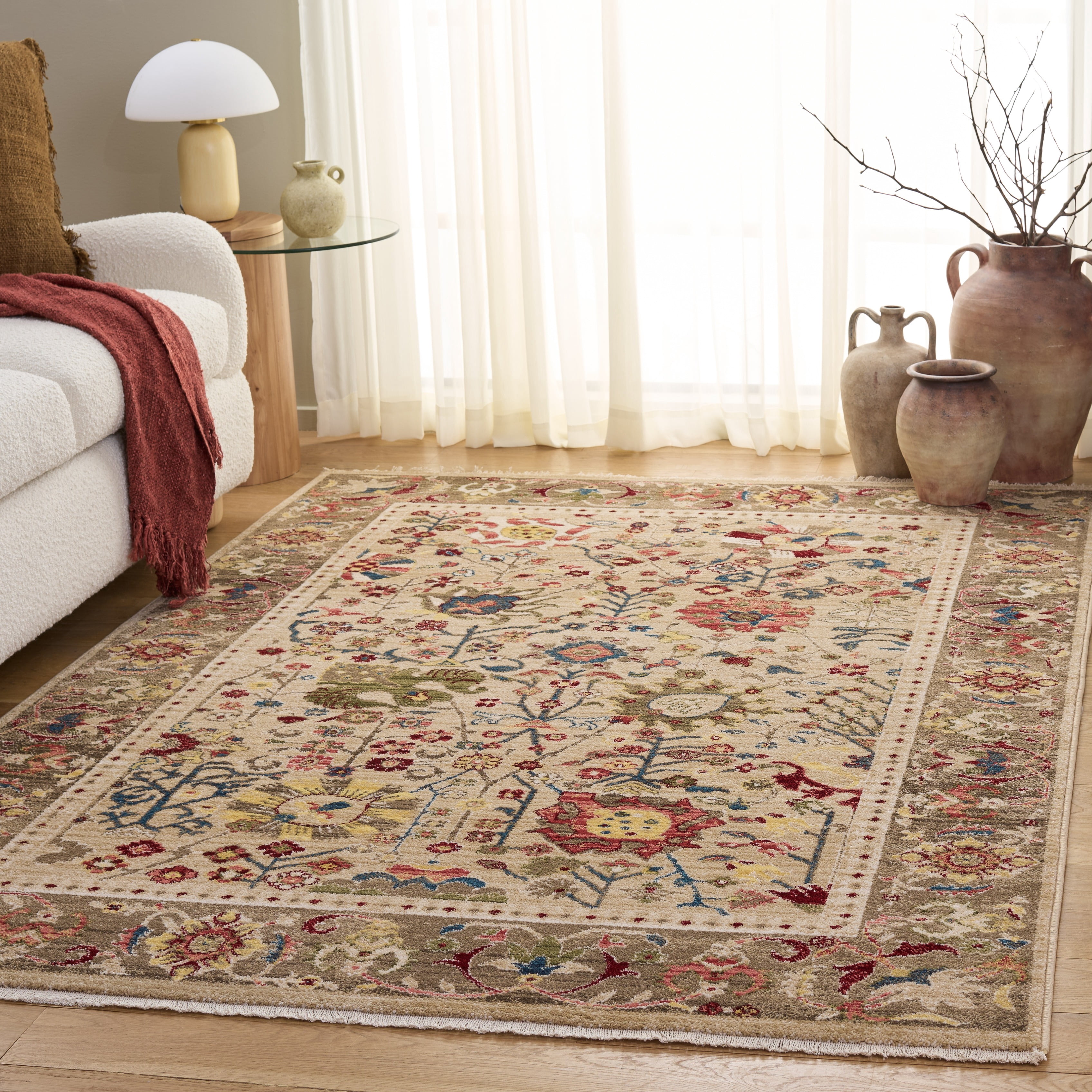 Safavieh Kashan Vaska Oriental Area Rug, Beige/Taupe, 6' x 8'