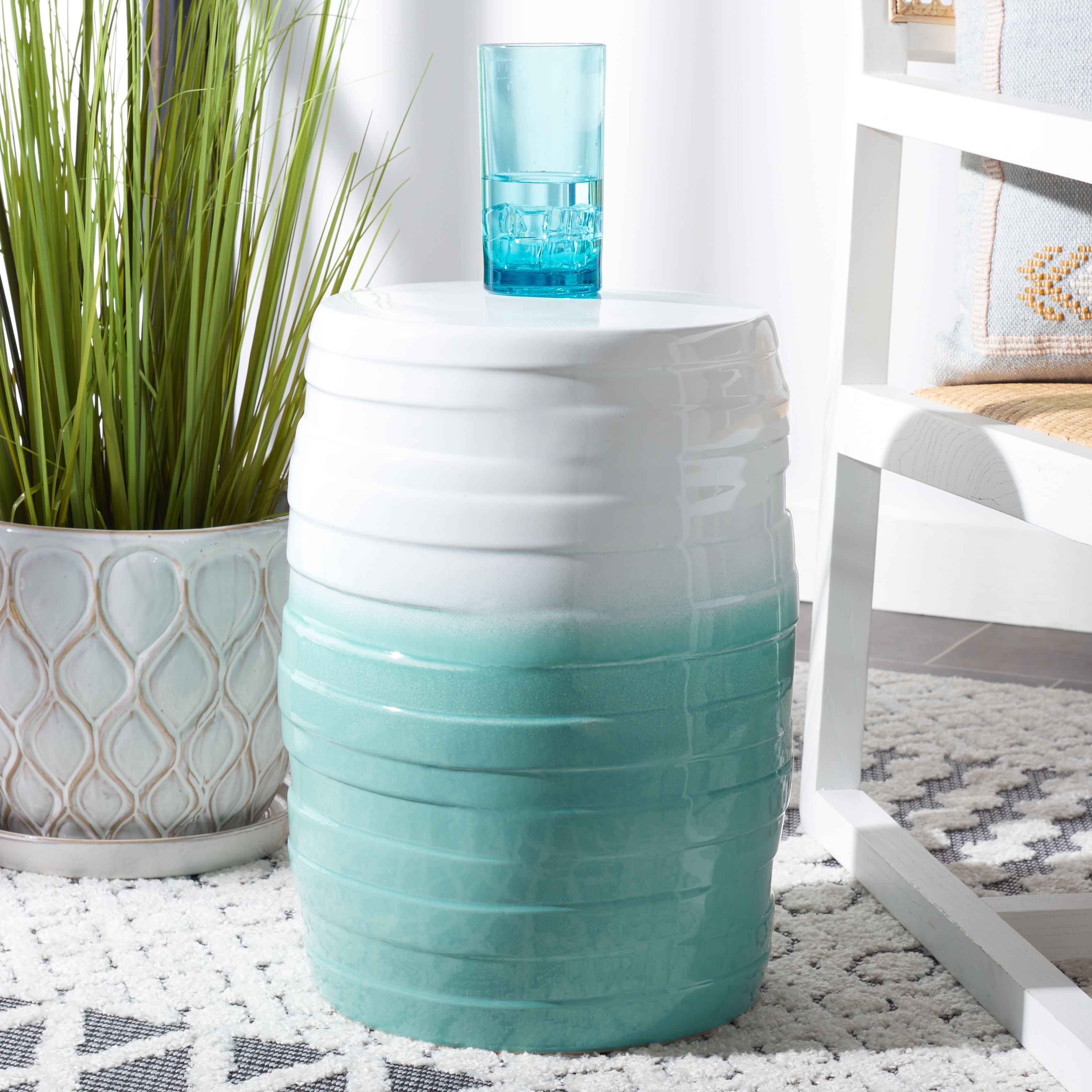 Safavieh Katrice Indoor/Outdoor Garden Stool Teal