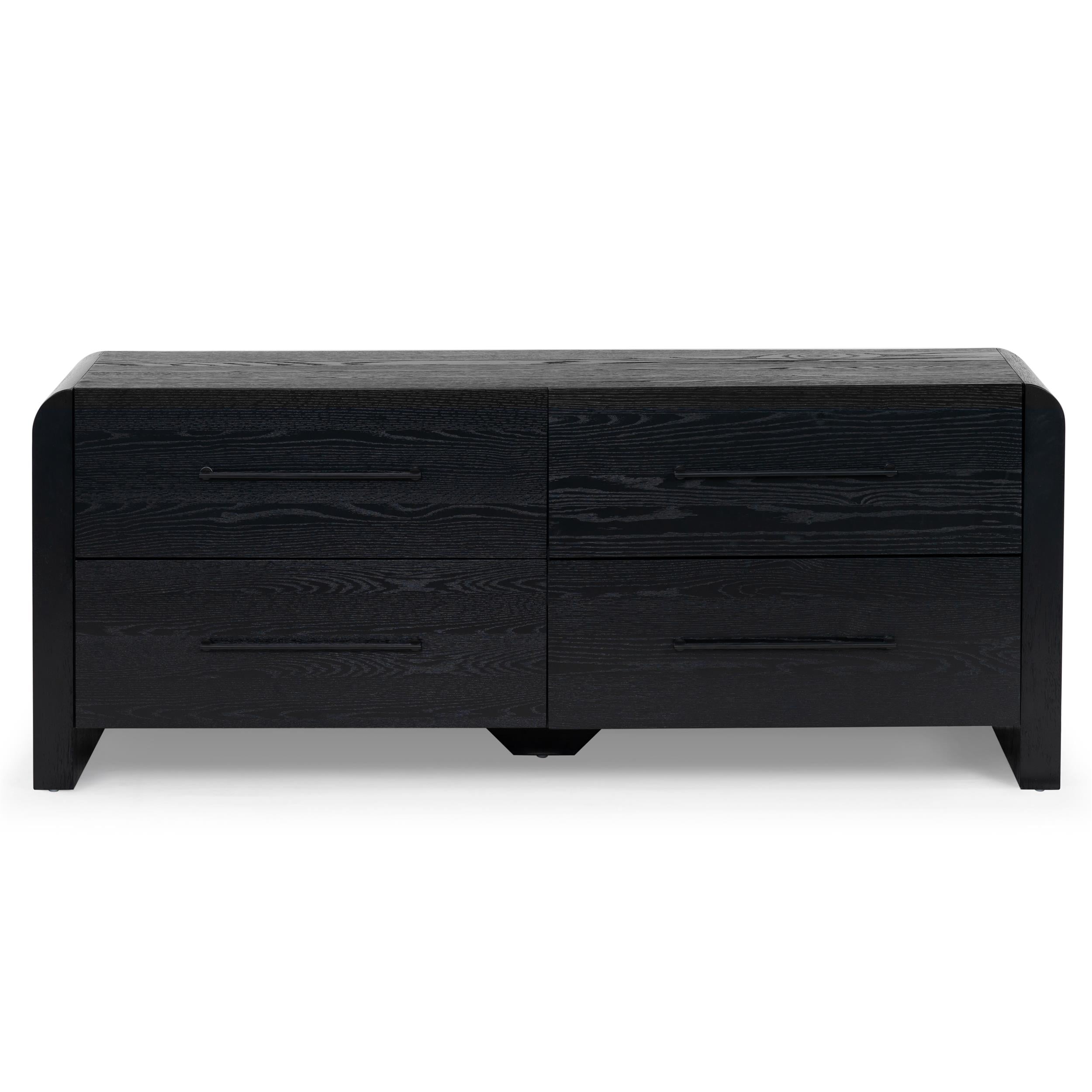 Safavieh Katrina Solid Wood 4 Drawer Dresser in Black