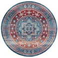 thumbnail image 1 of Safavieh  Kazak Erella Traditional Oriental Rug Red/Blue 6'7" x 6'7" Round 6' Round, 8' Round Indoor Living Room, Bedroom, Dining Room Blue Round, 1 of 4