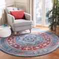 thumbnail image 1 of Safavieh Kazak Caymen Geometric Area Rug, Red/Blue, 6'7" x 6'7" Round, 1 of 10
