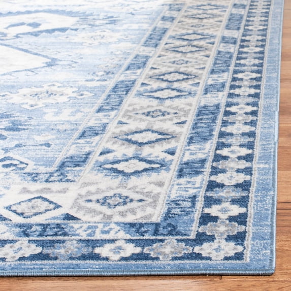 Safavieh Kazak Erzsi Diamond Medallion Rug Blue/Cream 4' x 6' 4' x 6' Indoor Cream Rectangle