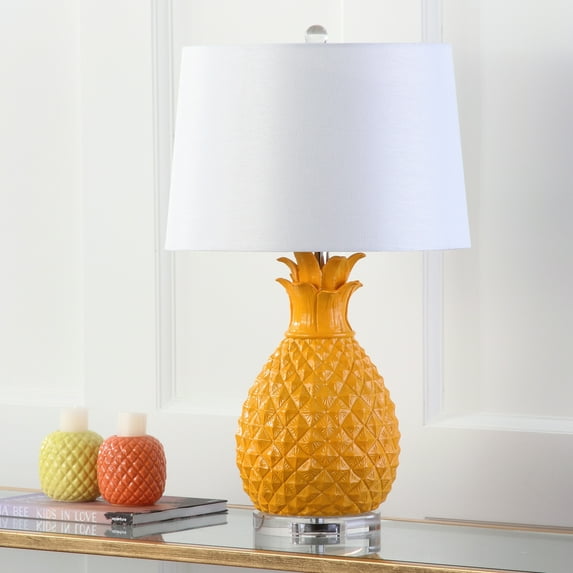 Safavieh Kelly Pineapple 25.5 in. H Table Lamp, Yellow, Set of 2