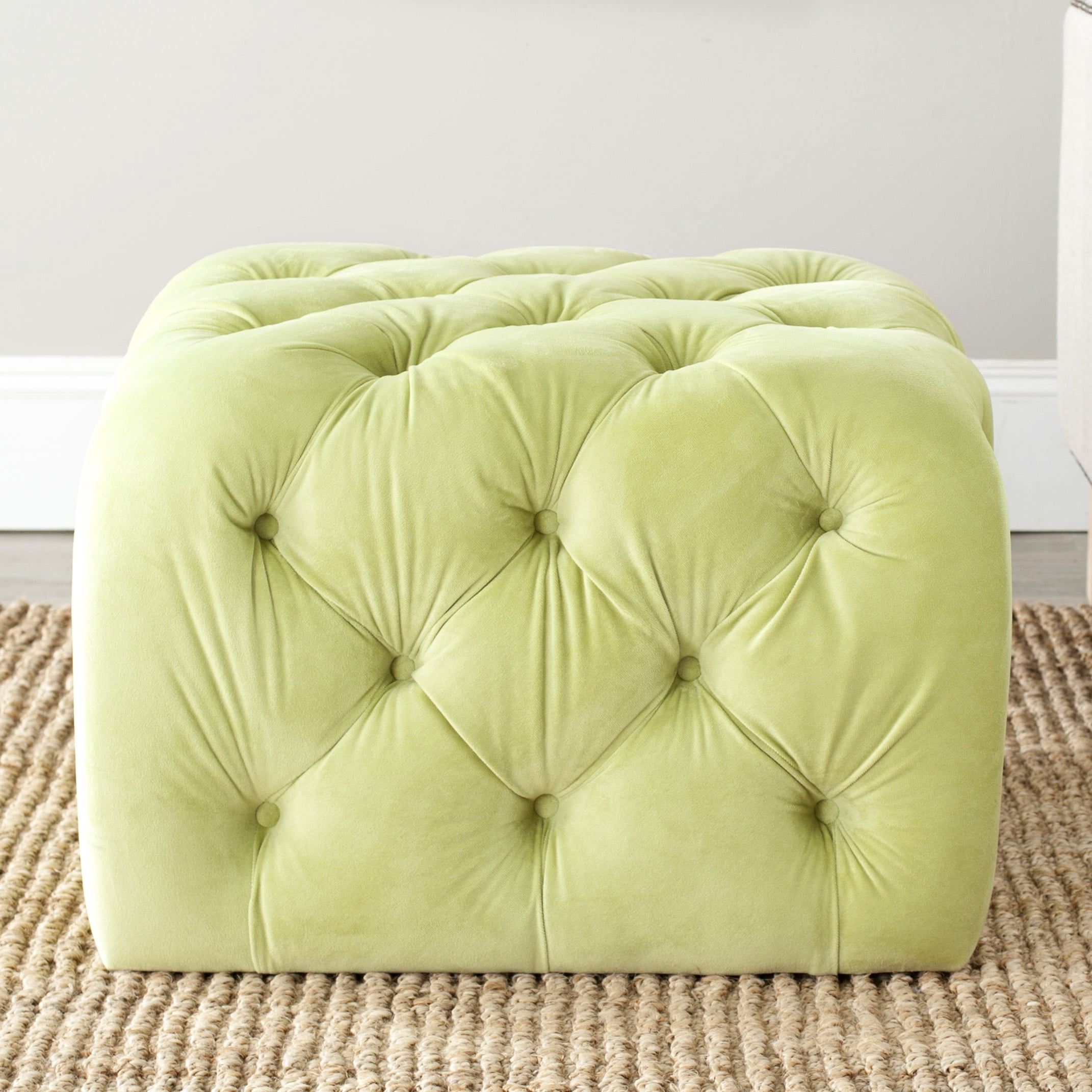 Safavieh Kenan Modern Glam Solid Tufted Ottoman