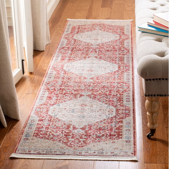 Safavieh Kenitra Jermaine Oriental Polyester Runner Rug, Red/Beige, 2'2" x 10'