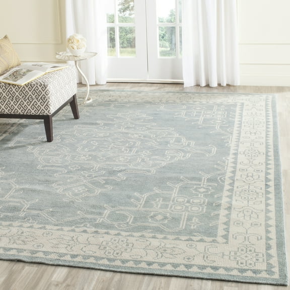 Safavieh Kenya 8' X 10' Hand Knotted Wool Pile Rug in Ivory and Blue