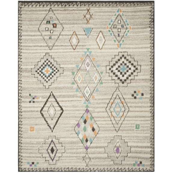 SAFAVIEH Kenya Jefferson Moroccan Area Rug, Natural/Multi, 8' x 10'