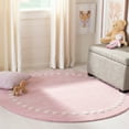 thumbnail image 1 of Safavieh Kids 5' Round Hand Loomed Wool Rug in Pink and Ivory, 1 of 7