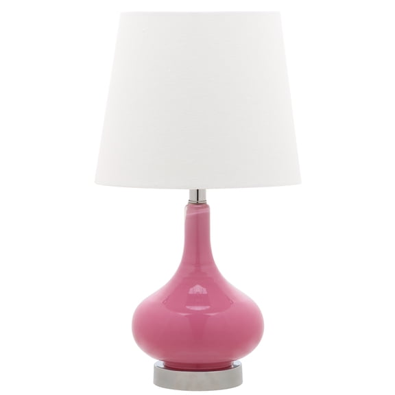 Safavieh Kids 7.5" Contemporary Pink Table Lamp with White Shades