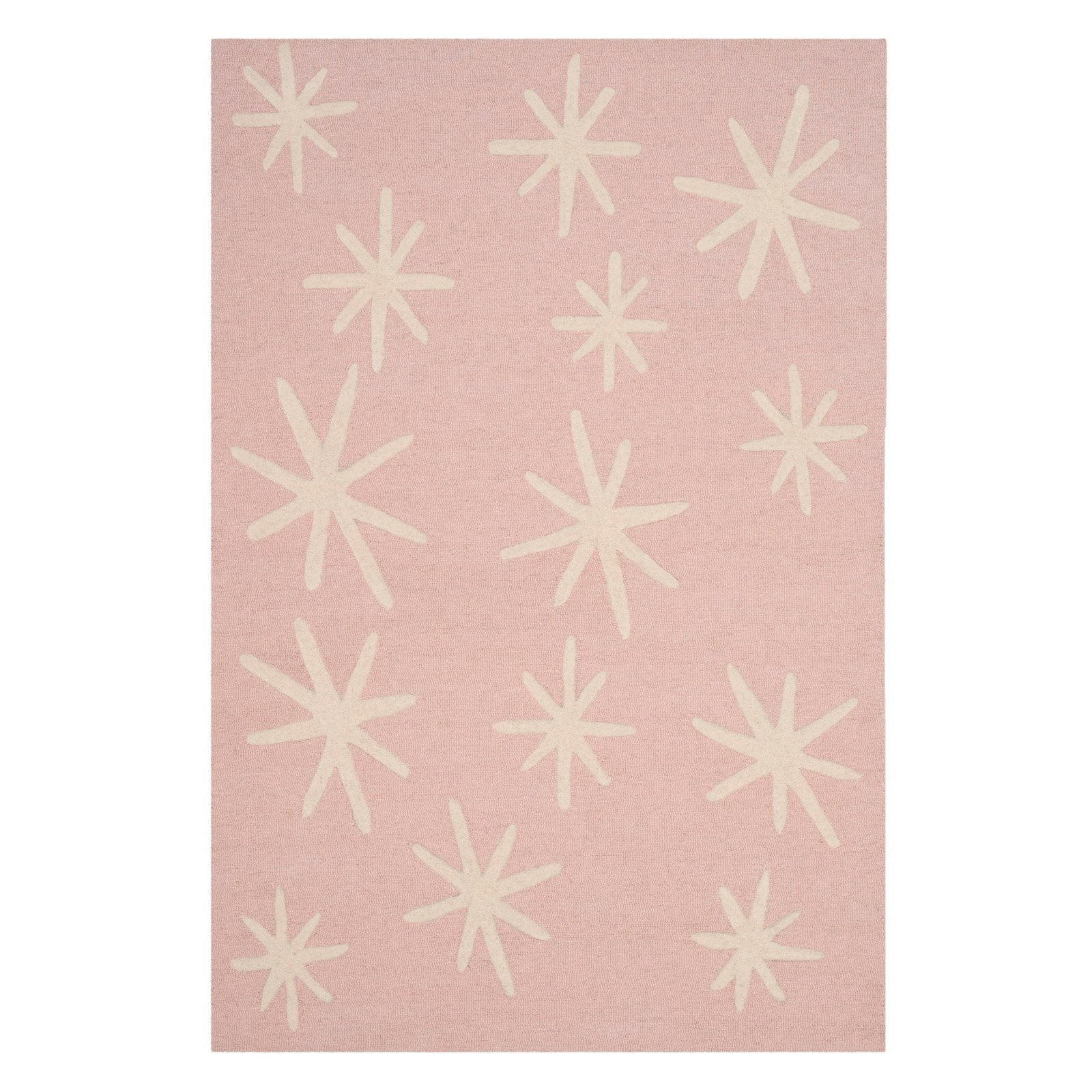Handmade Ivory Wool Round Tufted Kids Area Rug 59"