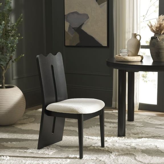 Safavieh Kieran Modern Wood Dining Side Chairs, Cream / Black