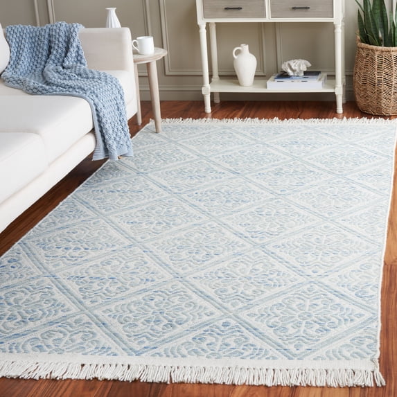 Safavieh Kilim Maegan Diamond Wool Area Rug, Blue/Ivory, 3' x 5'