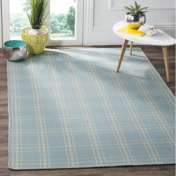 Safavieh Kilim Idella Striped Wool Area Rug, Light Blue/Yellow, 5' x 8'