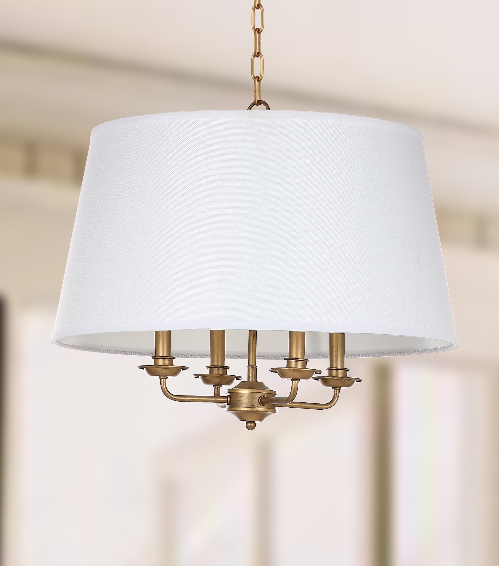 Kimball 22-inch Gold and White Adjustable Glass Pendant Light