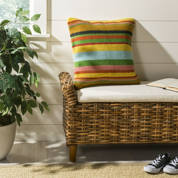 Safavieh Kinsley 20" x 20" Multi Striped Indoor/Outdoor Pillow