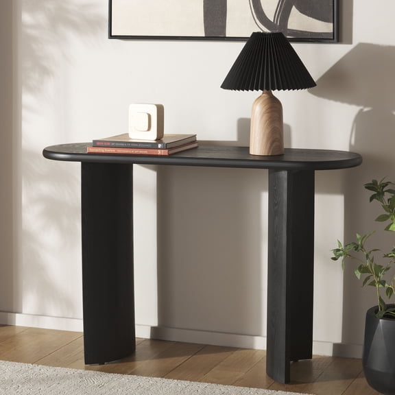 Safavieh Koka Mid-Century Ribbed Wood Console Table, Black