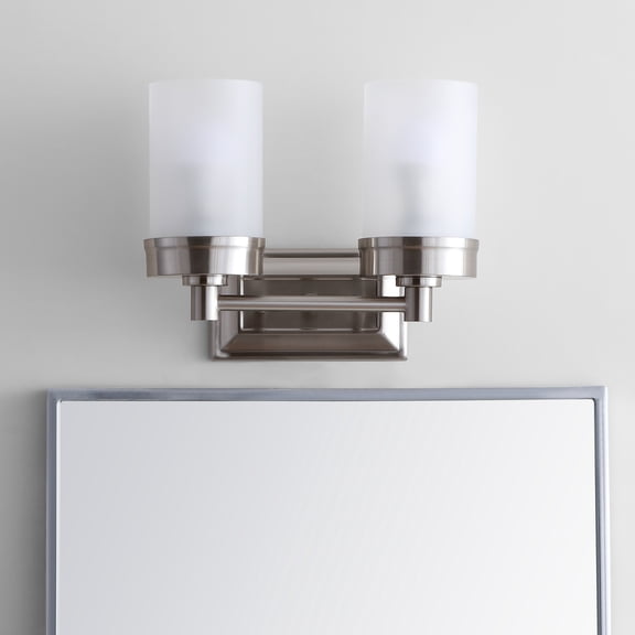 Safavieh Kylan Two Light Bathroom Sconce, Nickel