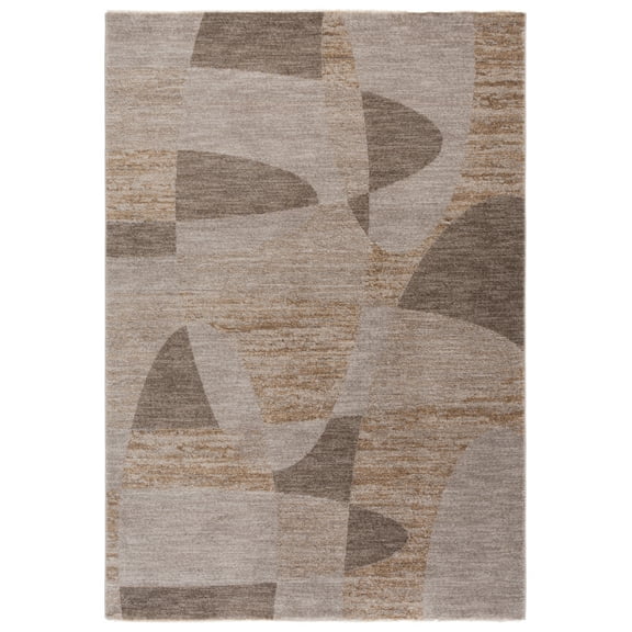 SAFAVIEH Lasa Caroline Abstract Polyester Area Rug, Taupe/Gold, 8' x 10'