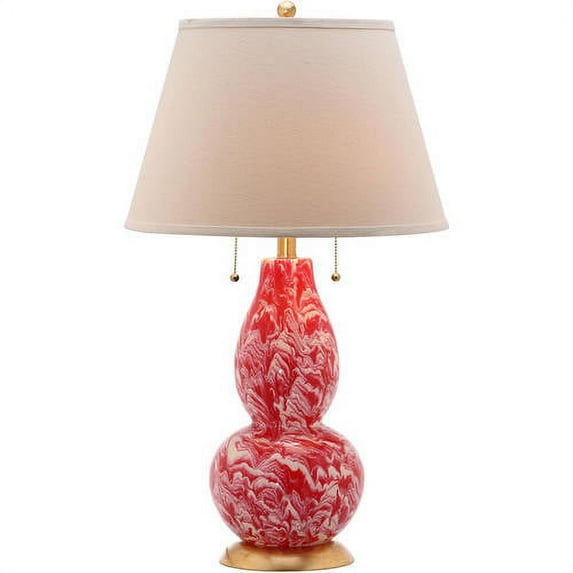 Safavieh LIT4159 28 in. H Color Swirls Gourd Glass Table Lamp, Set of 2