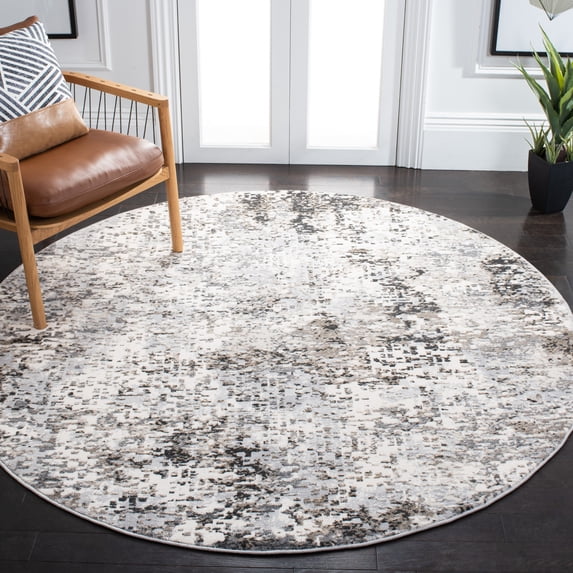 Safavieh Lagoon Lance Abstract Area Rug, Gray/Dark Gray, 6'7" x 6'7" Round