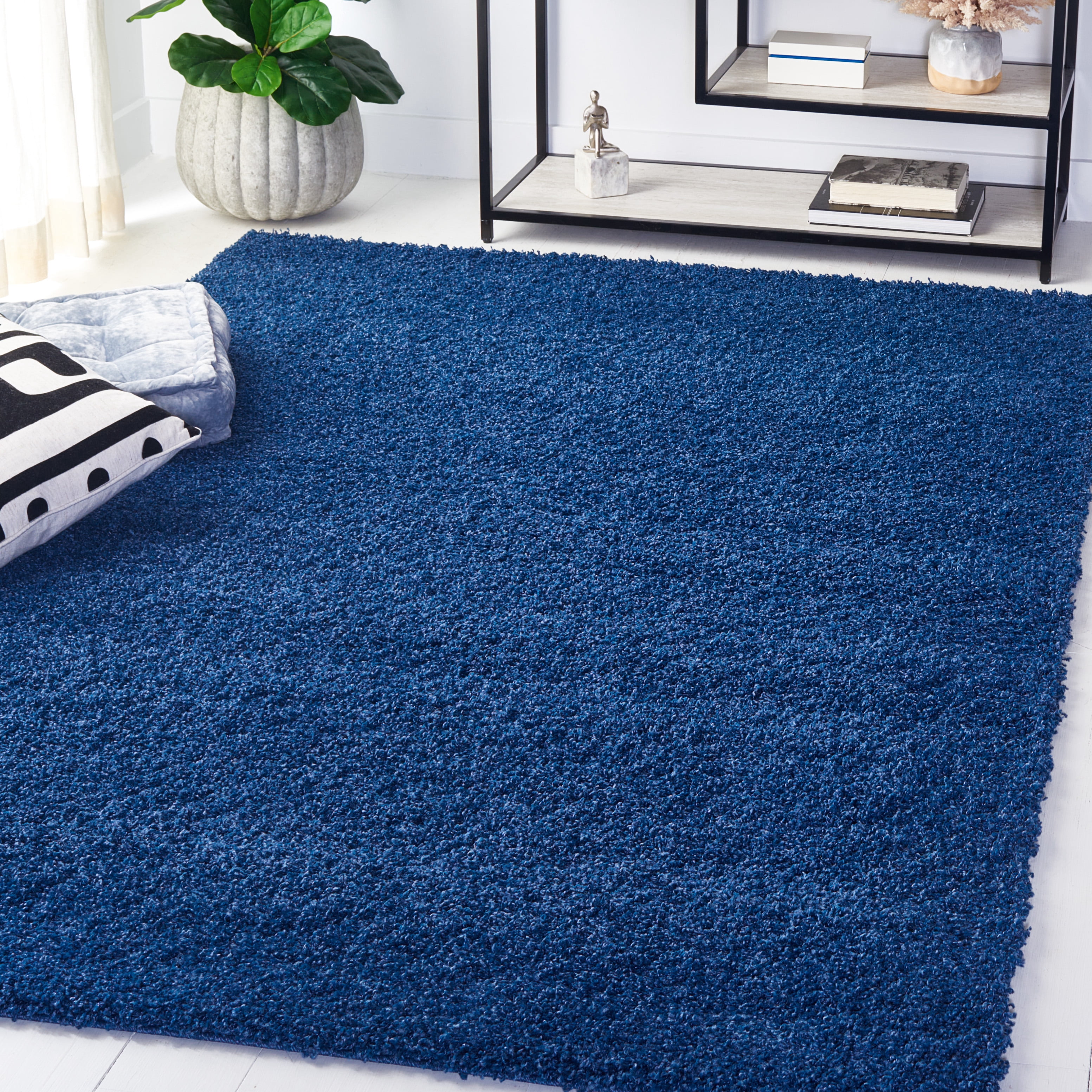 Safavieh Laguna Neven Solid Shag Area Rug, Blue, 4' x 4' Square